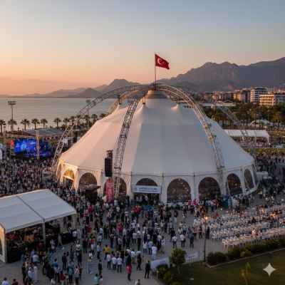 Antalya Açık Hava Organizasyonlarında Dev Çadır Kullanım Rehberi.